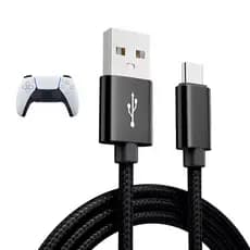 Cabo Tipo C para Controle PS5  2m Carregamento Rápido Nylon Reforçado Gamer