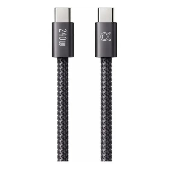 Cabo USB-C 240W Turbo 1m Nylon Reforçado Tipo C Para Tipo C para Macbook Notebook Celular Carregamento Ultra Rápido