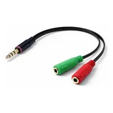 Cabo Adaptador P3 Macho Para 2x P2 Fêmea (áudio + Mic) 20cm