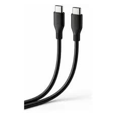 Cabo USB-C Duplo 1m 60W Turbo Carregamento Rápido Tipo C Reforçado Dados para Samsung Xiaomi iPhone 15 / 16 / 17