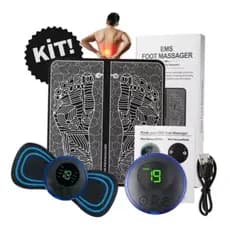 KIT MASSAGEM - Tapete e Massageador Elétrico - Dor nos Pés e Musculares
