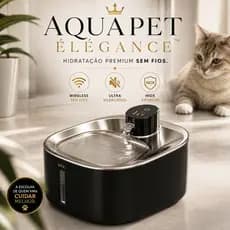 Preto - Bebedouro Inox Flow Wireless