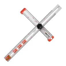 Régua de Medição Angular Multifuncional 35-60cm – Esquadro T com Nível de Bolha e Guia de Precisão