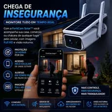 Câmera de Seg Ext Luz Solar Wi-Fi FullHD Resist Água 200W