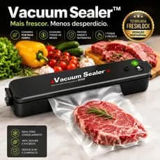 Vacuum Sealer Seladora a Vácuo Automática Conservação de Alimentos 110V Hermética Carne/Fruta/Legume