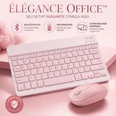 ROSA - Conjunto de Teclado + Mouse Sem Fio Bluetooth Para Notebook e Tablet