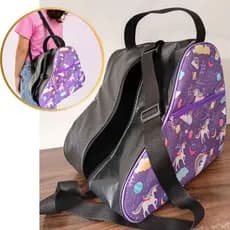 Bolsa Mochila unicórnio lilás / preto para Patins Quad Inline patinação artística, recreação infantil