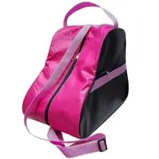 Mochila Bolsa Para Patins Quad Infantil In Line Patinação- Preta / rosa