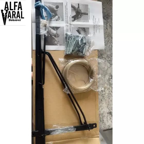VARAL RETRATIL DE PAREDE MURO MÃO FRANCESA  ALFA VARAL