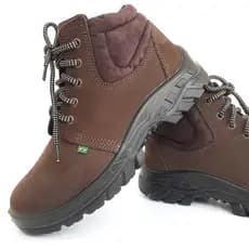 Bota Botina de Segurança Nobuck Bico PVC CAFÉ Ecosafety