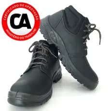 Bota Botina de Segurança Bico de PVC Preta Ecosafety