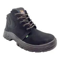 Bota Botina de Segurança Nobuck  Bico PVC PRETA Ecosafety PS139