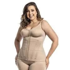 CINTA MODELADORA YOGA PREMIUM TIPO CORPETE COM 12 BARBATANAS SEM BOJO E ELASTICO NA CINTURA - 3076S