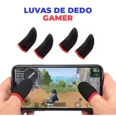 Luva de Dedo Gamer para controle de jogo celular, Free Fire, Call of Duty, PUBG