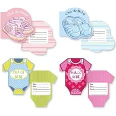 Cristina KIT-700, Convite Cha de Bebe, Multicolor, Pacote de 400