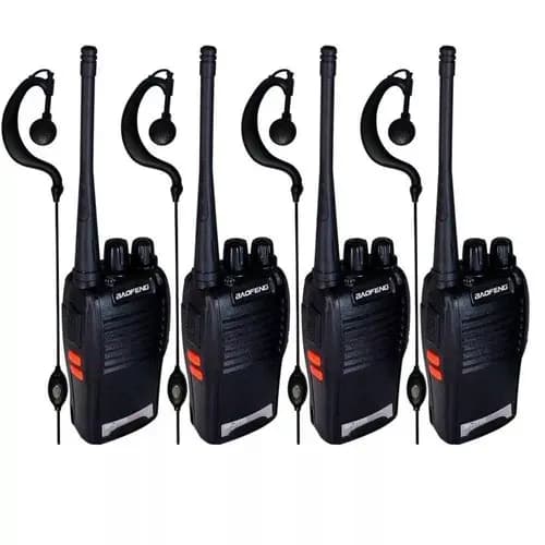 Kit 4 Radio Walk Talk Comunicador 6km 16 Ch Baofeng 777s Vhf