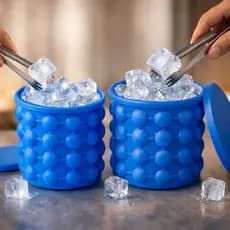 ❄️ Kit Balde de Gelo Silicone Térmico Forma de Gelo 2 em 1 Ice Maker Promoção Flash Forminha Pote 🧊
