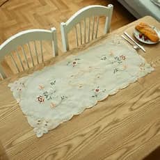 Caminho de Mesa Organza Bordada Decoração Sofisticada