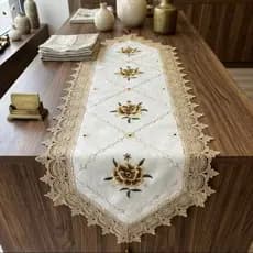 Caminho de Mesa Guipir Trilho Bordado Decoração Floral Diversas Medidas