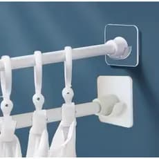 Kit com 4 Suportes Ganchos Adesivos Para Haste Cabo Cortina GH0903A