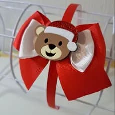 Tiara de Natal Urso - Tiara Natalina Ursinho