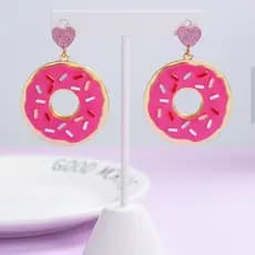 Brincos Donuts com Granulado - Brinco Divertido - Brinco Criativo - Acessório Fashion