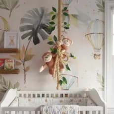 Corda Infantil Safari Decorativa Macaquinhos Pendurados