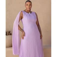 Vestido Talita c/ capa saia plissada