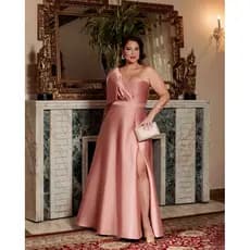 vestido Zibeline Plus size Laço No ombro