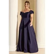 Vestido de festa para madrinha formanda mãe de noiva(o)ombro a ombro laço Plus size