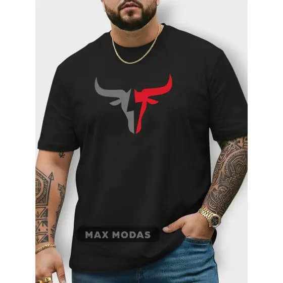 Camiseta Masculina G1 ao G5 Camisa em Algodão Country Touro Tecido Premium