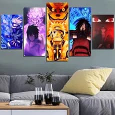 Quadro Decorativo Mosaico Anime Naruto Shipudem  MAdara Sasuke Guerra Ninja