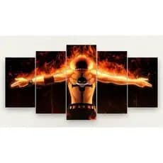 Quadro Decorativo Mosaico One Piece Ace Punho De Fogo Piratas Barba Branca Otaku