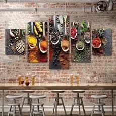Quadro Decorativo Temperos Lanchonetes Restaurante Para cozinha Padaria