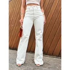 Calça Jeans wide leg feminina pantalona