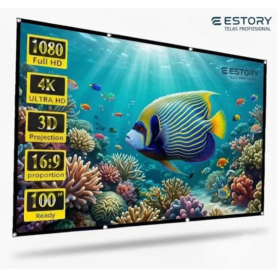 Tela de Projetor , Projeção Slim 4k 100 Polegadas