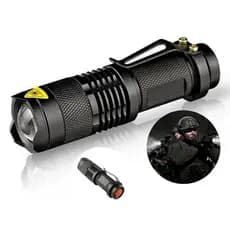 Mini lanterna LED UV, tocha CREE Q5, bateria AA, Zoomable Camp Light, lanterna tática, lâmpada