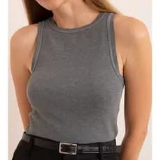 Regata Tricot leve com ponto texturizado com elastano