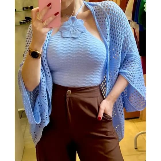 Kimono Tricot modal blogueira