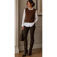Colete Feminino Tricot modal com tranças