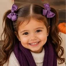 Par de Laços para Cabelo Cores de Outono Inverno Acessório Infantil no bico de pato