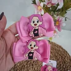 Par de laços Infantil Acessório de Cabelo personalizado Tema Infantil Rosa