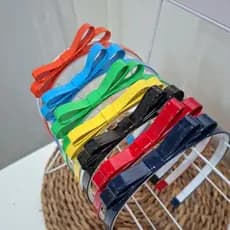 kit 3 tiaras Infantil de Verniz com Laço  Cores Vibrantes Acessório de Cabelo Menina Jeitinho de Menina