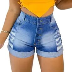 Bermuda Short Feminino Jeans Short Curto Jeans Rasgado Bermuda Feminina shorts shorts