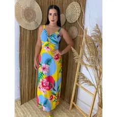 Vestido Feminino Longo Estampado Malha Viscose Casual Soltinho Confortável Elegante