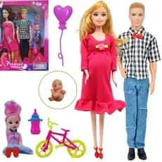 Brinquedo Infantil Meninas Boneca Gravida Casal C/ Roupinhas e Acessórios  - Presente Aniversário