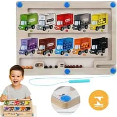 Labirinto Magnético Infantil Educativo Madeira com Caneta Imantada Montessori Coordenação Motora