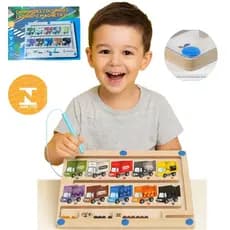 Quadro Labirinto Magnético com Bolinhas Caneta Imantada Madeira Montessori Educativo Crianças 3+