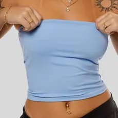 BLUSA  Cropped Tube Top Tomara Que Caia Com Forro No Busto