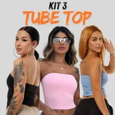 KIT 3 Tube Top Tomara Que Caia Com Forro No Busto
